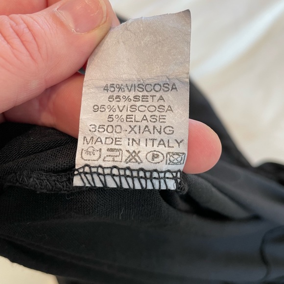 Made in Italy Lavender Bird Black Dress - Picture 4 of 7